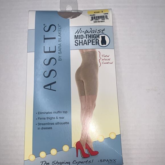 SPANX - Assets by Sara Blakely Hi-Waist Mid-Thigh Shaper Nude Size 2 - Picture 7 of 11